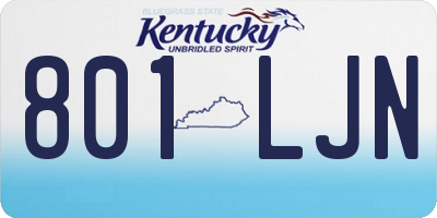 KY license plate 801LJN