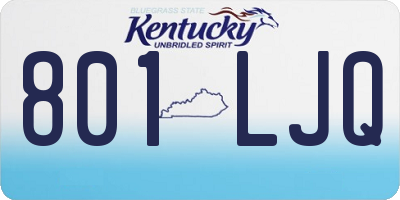 KY license plate 801LJQ
