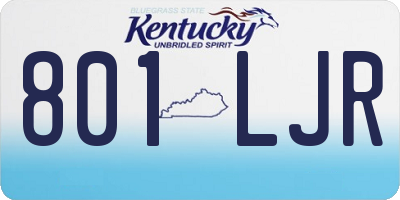 KY license plate 801LJR