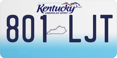 KY license plate 801LJT