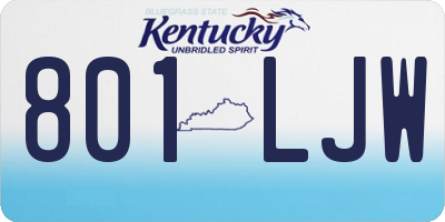 KY license plate 801LJW