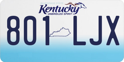 KY license plate 801LJX