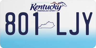 KY license plate 801LJY