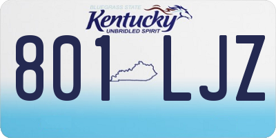 KY license plate 801LJZ