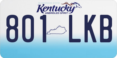 KY license plate 801LKB