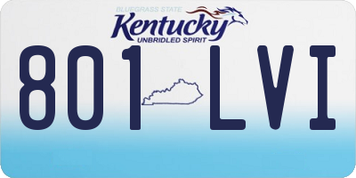KY license plate 801LVI