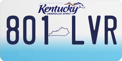 KY license plate 801LVR