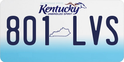 KY license plate 801LVS