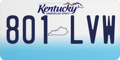 KY license plate 801LVW