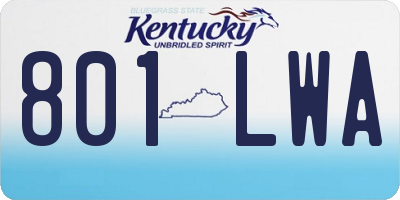 KY license plate 801LWA