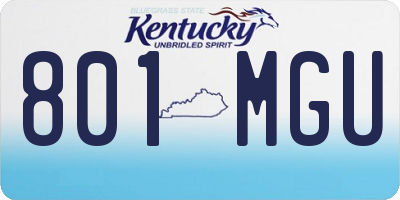 KY license plate 801MGU
