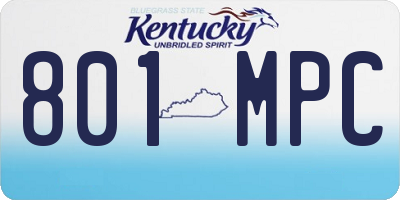 KY license plate 801MPC