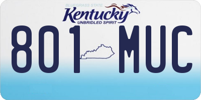 KY license plate 801MUC