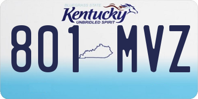 KY license plate 801MVZ