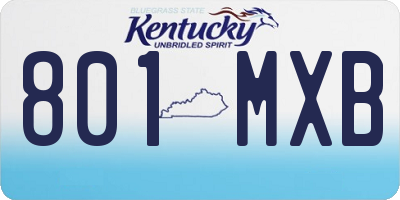 KY license plate 801MXB