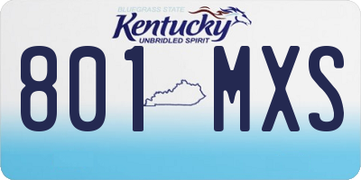 KY license plate 801MXS