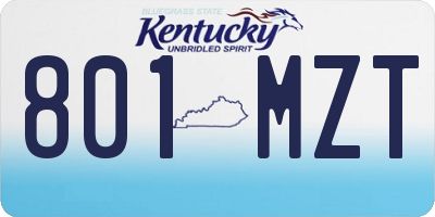KY license plate 801MZT