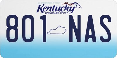 KY license plate 801NAS