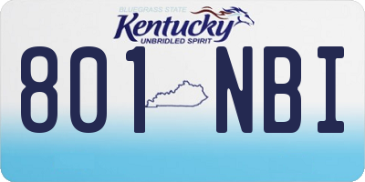 KY license plate 801NBI