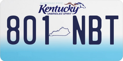 KY license plate 801NBT