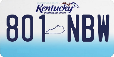 KY license plate 801NBW