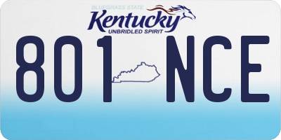 KY license plate 801NCE