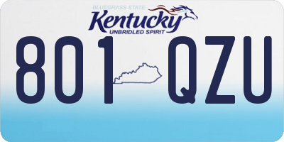 KY license plate 801QZU