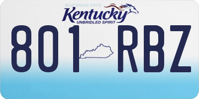 KY license plate 801RBZ