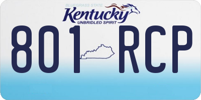 KY license plate 801RCP