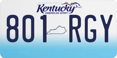 KY license plate 801RGY