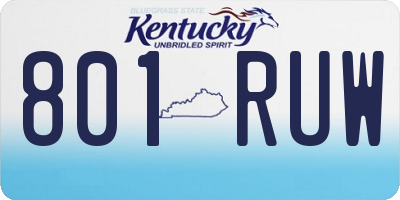 KY license plate 801RUW