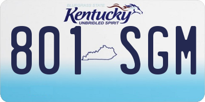 KY license plate 801SGM