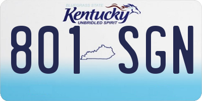 KY license plate 801SGN