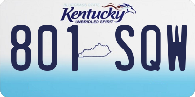 KY license plate 801SQW