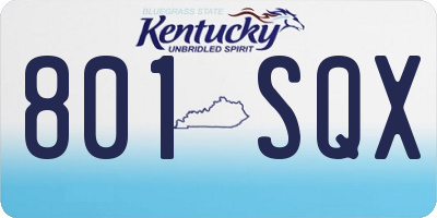 KY license plate 801SQX