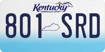KY license plate 801SRD