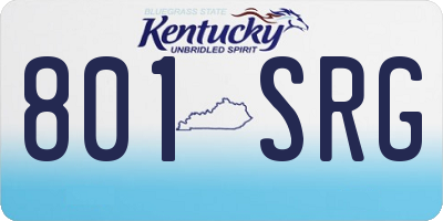 KY license plate 801SRG