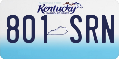 KY license plate 801SRN
