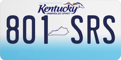 KY license plate 801SRS