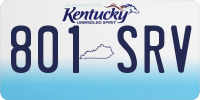 KY license plate 801SRV