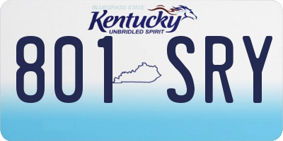 KY license plate 801SRY