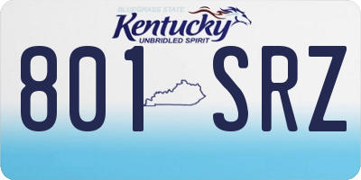 KY license plate 801SRZ