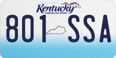 KY license plate 801SSA