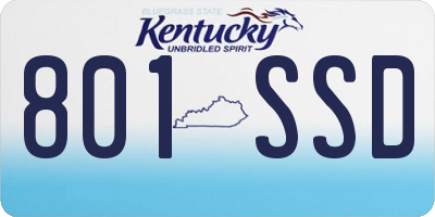 KY license plate 801SSD