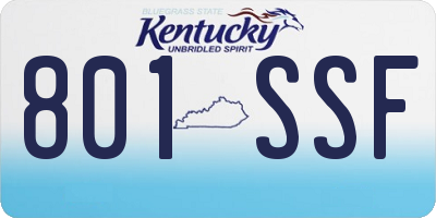 KY license plate 801SSF