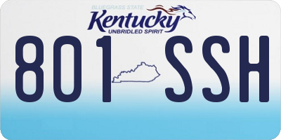 KY license plate 801SSH