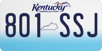KY license plate 801SSJ