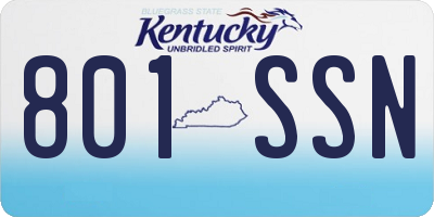 KY license plate 801SSN