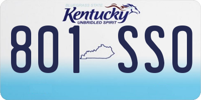 KY license plate 801SSO