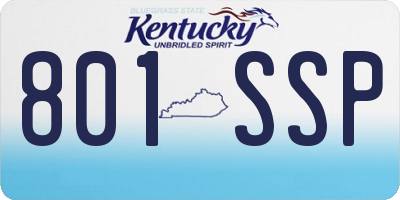 KY license plate 801SSP